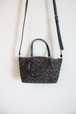 Coach Signature Black Monogram Mini Kelsey Crossbody Purse