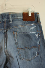Lucky Legend Medium Wash With Patchwork Boro And Distressing Straight Leg Jeans | 33x30