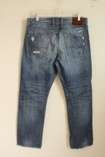 Lucky Legend Medium Wash With Patchwork Boro And Distressing Straight Leg Jeans | 33x30