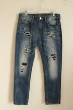 American Eagle Stone Wash Distressed Straight Leg Jeans | 32x30