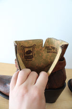 NEW J.B. Dillon Reserve Brown Python Skin Heeled Boots | Size 7B