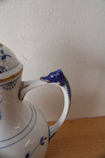 Bing & Grondahl #91-A Blue & White Butterfly Porcelain Coffee Pot