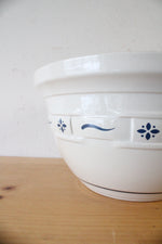 Longaberger Pottery Woven Traditions Blue 10" Mixing Bowl