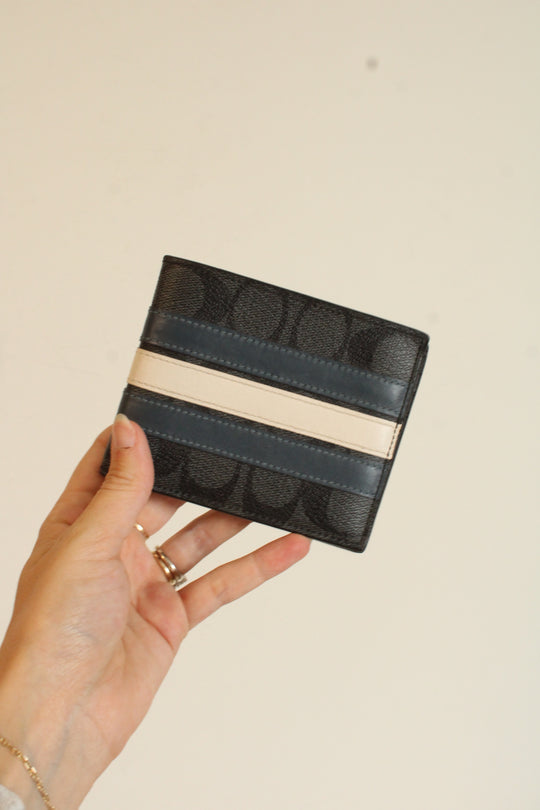 Coach Signature Canvas Varsity Stripe Men's Wallet