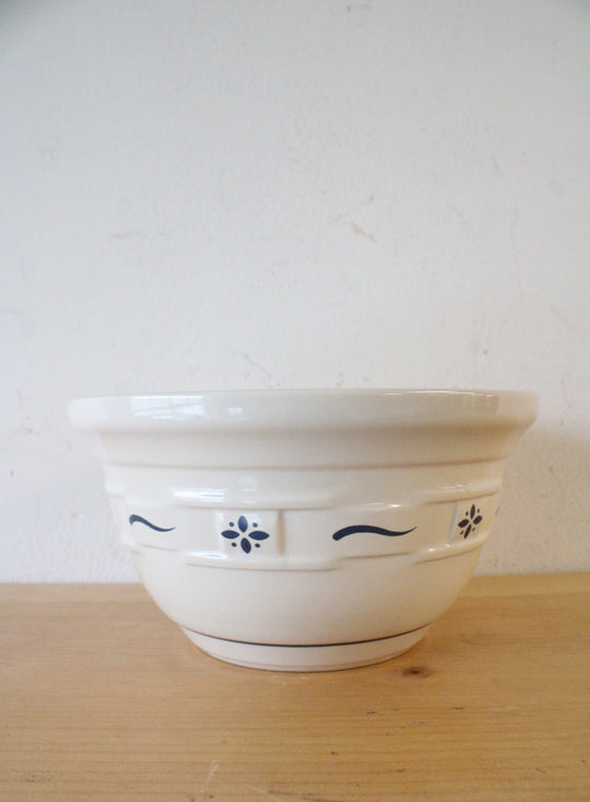 Longaberger Pottery Woven Traditions Blue 8" Mixing Bowl