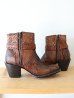 NEW J.B. Dillon Reserve Brown Python Skin Heeled Boots | Size 7B