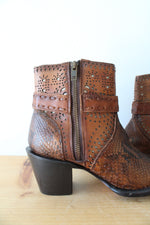 NEW J.B. Dillon Reserve Brown Python Skin Heeled Boots | Size 7B