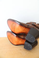 NEW J.B. Dillon Reserve Brown Python Skin Heeled Boots | Size 7B