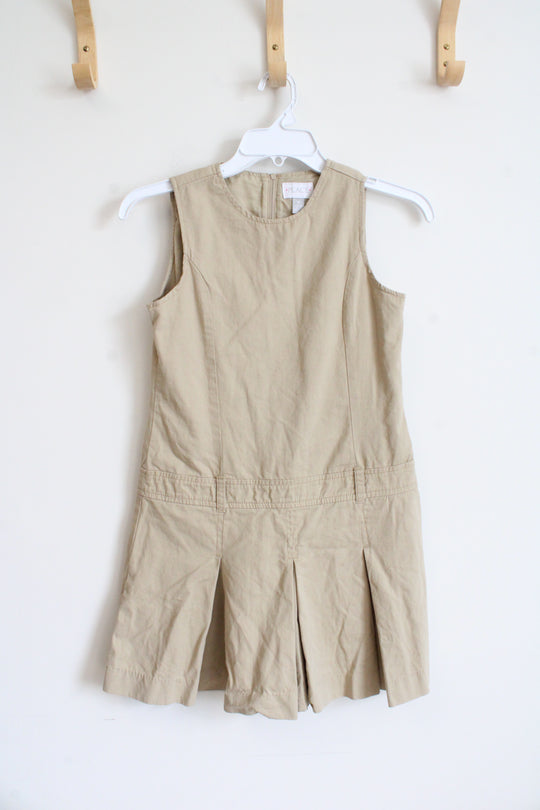 Children's Place Tan Pleated Jumper Dress | Youth 12