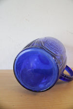 Vintage Royal Lace Cobalt Blue Glass Pitcher