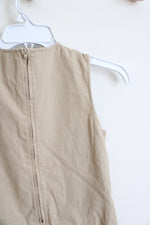 Children's Place Tan Pleated Jumper Dress | Youth 12