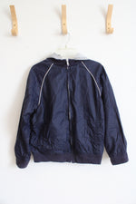 Gymboree Navy Lined Hooded Windbreaker | L (Youth 10/12)