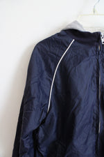 Gymboree Navy Lined Hooded Windbreaker | L (Youth 10/12)