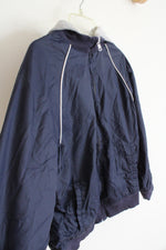 Gymboree Navy Lined Hooded Windbreaker | L (Youth 10/12)