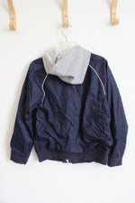Gymboree Navy Lined Hooded Windbreaker | L (Youth 10/12)