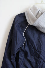 Gymboree Navy Lined Hooded Windbreaker | L (Youth 10/12)