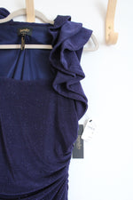 NEW Laundry By Shelli Segal Inkblot Midnight Blue Shimmer Dress | 8