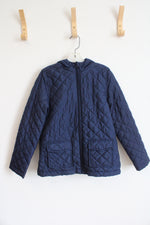Children's Place Navy Blue Quilted Jacket | Youth L (10/12)