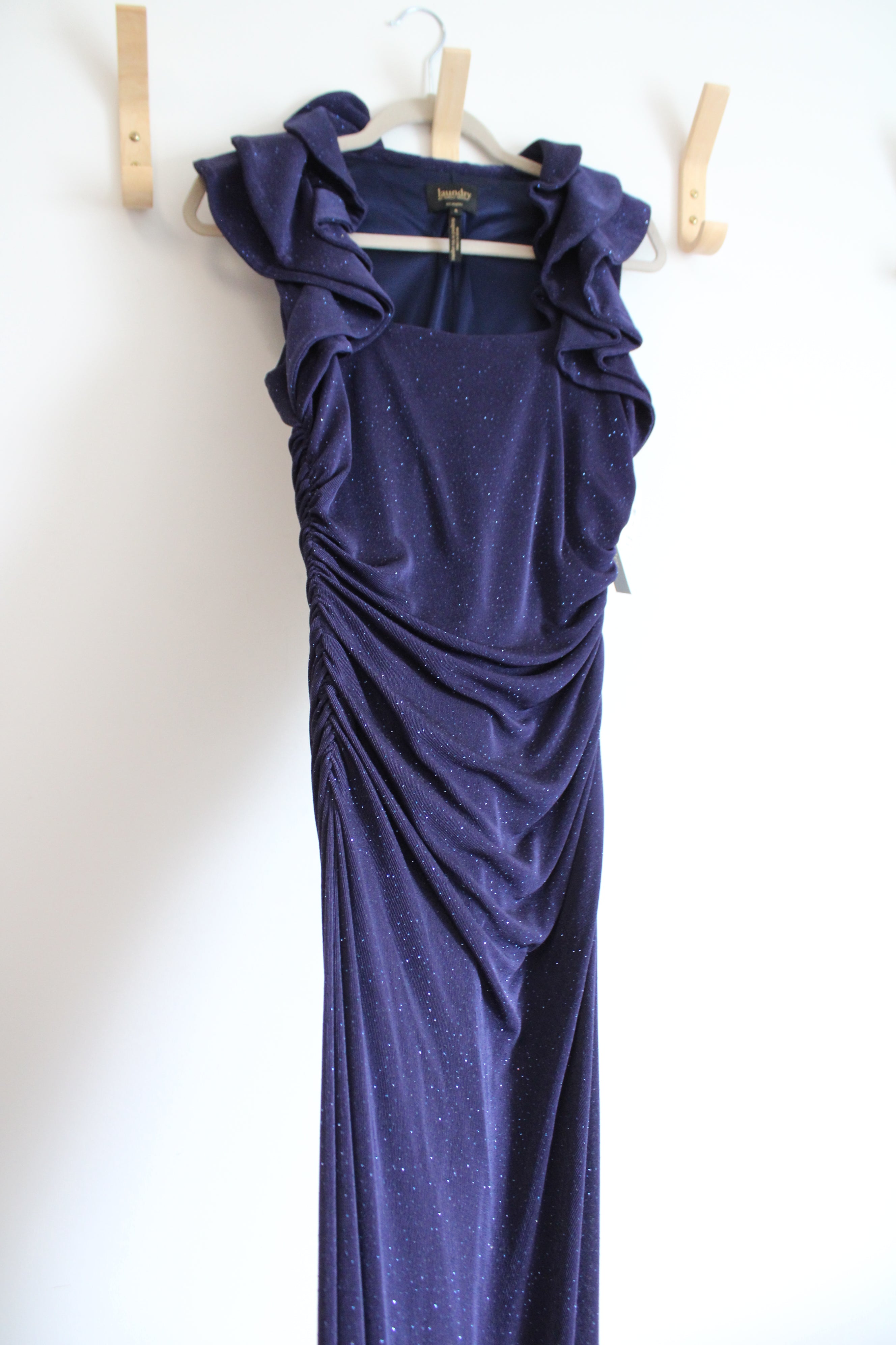 NEW Laundry By Shelli Segal Inkblot Midnight Blue Shimmer Dress