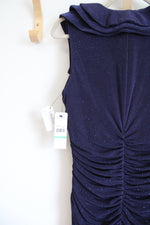 NEW Laundry By Shelli Segal Inkblot Midnight Blue Shimmer Dress | 8