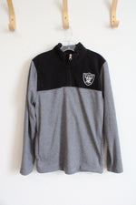 NFL Team Gray & Black Las Vegas Raiders 1/4 Zip Sweatshirt | Youth M (10/12)