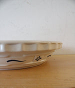 Longaberger Pottery Woven Traditions Blue Pie Plate