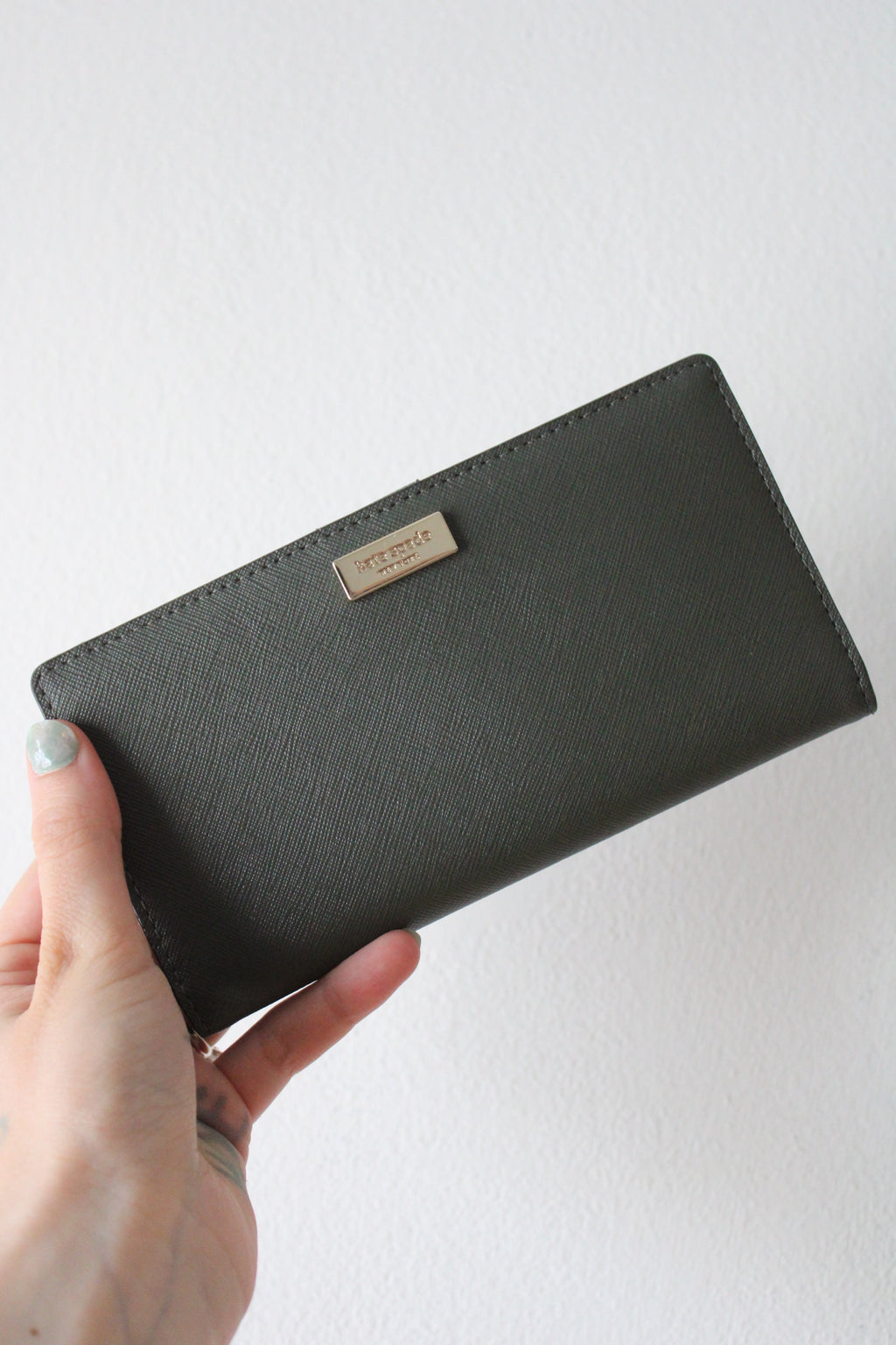 Kate Spade Olive Green Envelope Wallet