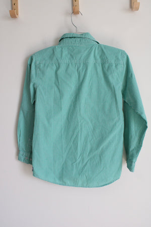 U.S. Polo Green Gingham Plaid Button Down Shirt | Youth M (10/12)