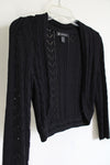 INC International Concepts Silk Black Knit Cardigan | S