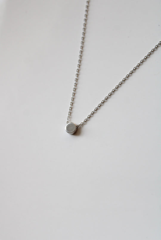 Cylinder Simple Pendant Sterling Silver Necklace
