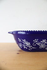 Temptations Floral Lace Blue Oval Baking Dish