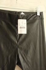 NEW Crewcuts Black Faux Leather Leggings | 12