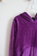 All In Motion Purple Ribbed Velour Hoodie | Youth M (8)