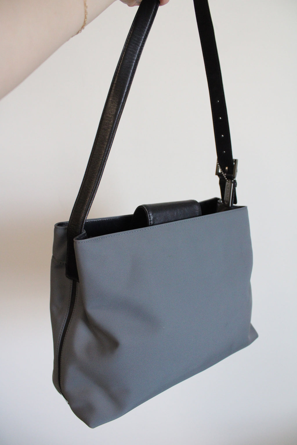 Coach Mercer Gray Nylon Shoulder Bag Purse