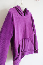 All In Motion Purple Ribbed Velour Hoodie | Youth M (8)