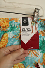 NEW Members Mark Teal Pineapple Tropical Resort Swim Trunks | XL