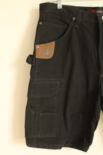 Wrangler Riggs Workwear Black Heavyweight Cargo Shorts | 36
