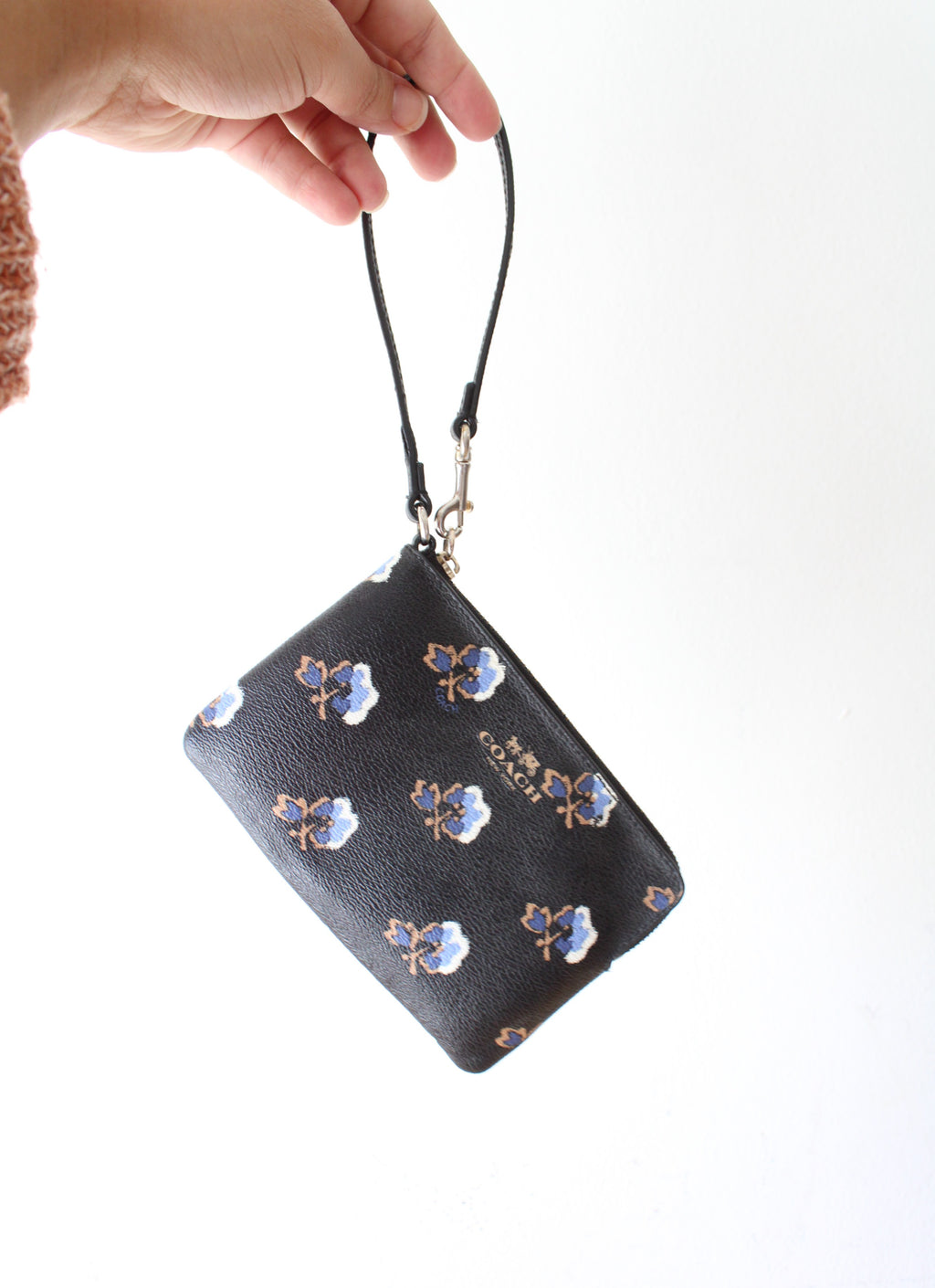Coach Black Blue & Brown Floral Wrislet