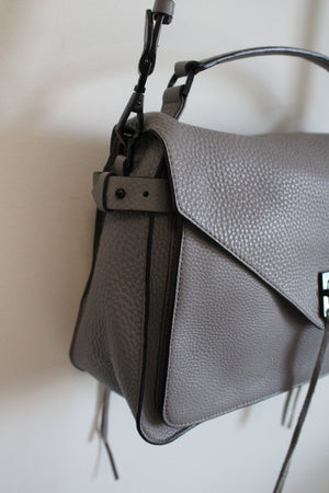 Rebecca Minkoff Gray Leather Moto Satchel Purse