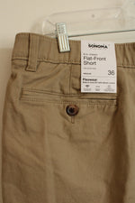 NEW Sonoma Khaki 9" Flat Front Chino Shorts | 36