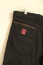 Wrangler Riggs Workwear Black Heavyweight Cargo Shorts | 36