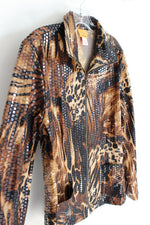 Ruby Rd. Brown Animal Print Textured Lightweight Jacket | 14