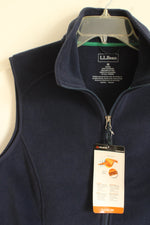 NEW LL Bean Navy Blue Polar Tech Fleece Vest With Zipper | M