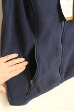 NEW LL Bean Navy Blue Polar Tech Fleece Vest With Zipper | M