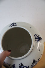 Delft Blue Hand Painted Blue & White Floral Cookie Jar