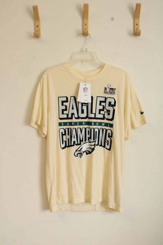 NEW Nike Off-white NFL Philadelphia Eagles Super Bowl LVII Champions T-shirt  | L