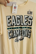 NEW Nike Off-white NFL Philadelphia Eagles Super Bowl LVII Champions T-shirt  | L