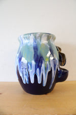 Blue Green Yellow Glazed Pottery Vase