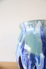 Blue Green Yellow Glazed Pottery Vase