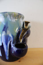 Blue Green Yellow Glazed Pottery Vase